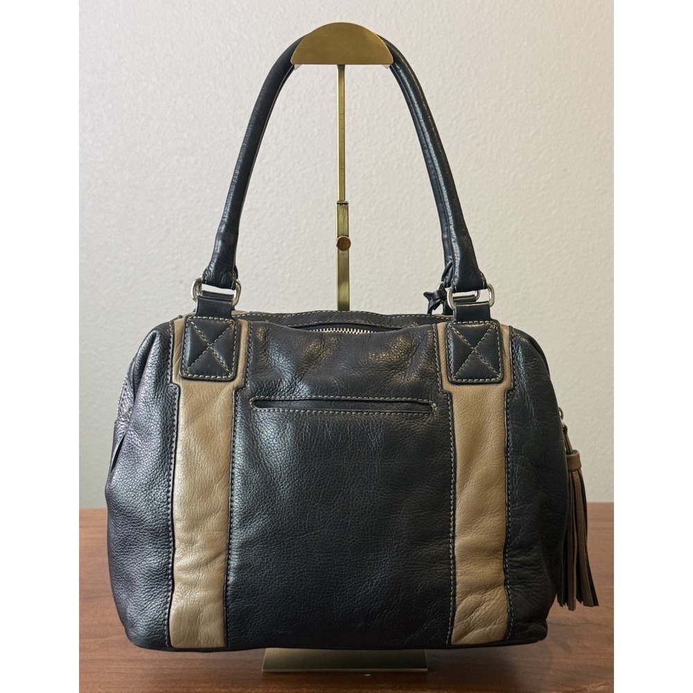Vintage Y2K Brighton Stripped Patchwork Leather Bowler Shoulder Bag - Picture 4 of 9